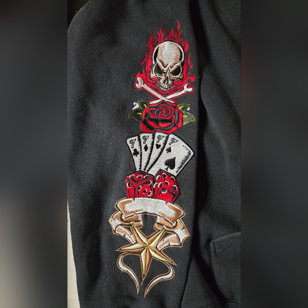 BROKEN sapphire Lounge Zippered Hoodie Skull Y2k Vintage